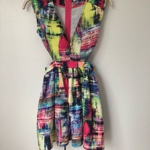 Mustard Seed / Nasty Gal neon cutout mini dress